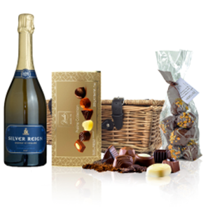 Buy Silver Reign Brut English Sparkling Wine 75cl And Chocolates Hamper