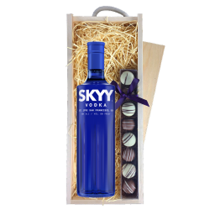 Buy Skyy Vodka 70cl & Truffles, Wooden Box