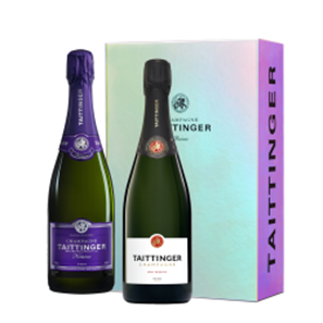 Buy Taittinger Brut and Nocturne Sec in Branded Two Tone Gift Box