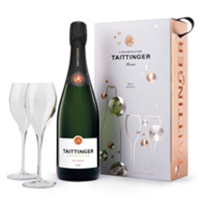 Buy Taittinger Brut Reserve Champagne & Twin Flutes Gift Set 75cl