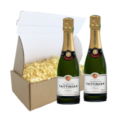 Buy Taittinger Brut Champagne 37.5cl Twin Postal Box