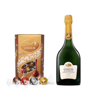 Buy Taittinger Comtes de Grand Crus Champagne 2013 75cl With Lindt Lindor Assorted Truffles 200g