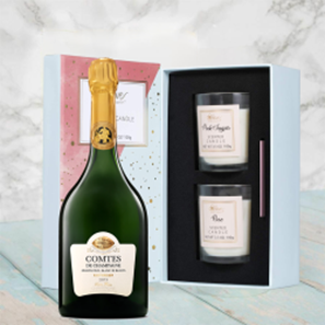 Buy Taittinger Comtes de Grand Crus Champagne 2013 75cl With Love Body & Earth 2 Scented Candle Gift Box