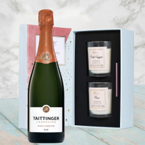 Buy Taittinger Les Folies de la Marquetterie 75cl With Love Body & Earth 2 Scented Candle Gift Box