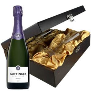 Buy Taittinger Nocturne Champagne 75cl And Flutes In Luxury Presentation Box