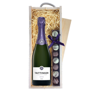 Buy Taittinger Nocturne Champagne 75cl & Truffles, Wooden Box