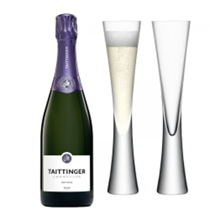 Buy Taittinger Nocturne Champagne 75cl with LSA Moya Flutes