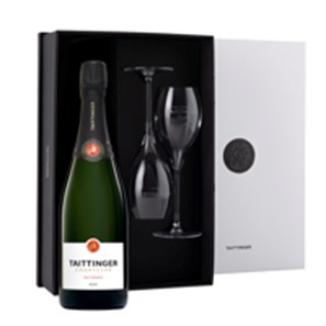 Buy Taittinger Brut Reserve Champagne & 2 Flute Gift Set 75cl