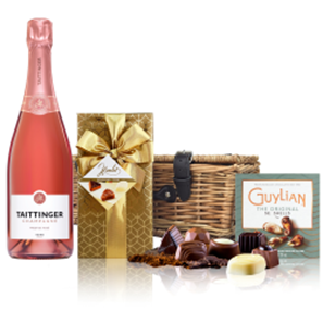 Buy Taittinger Prestige Rose NV Champagne 75cl And Chocolates Hamper