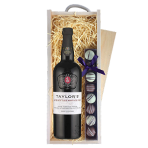 Buy Taylors Late Bottled Vintage Port 70cl & Truffles, Wooden Box