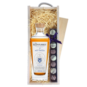 Buy The Glenturret 7 Year Old Peat Smoked Single Malt Whisky 70cl & Truffles, Wooden Box