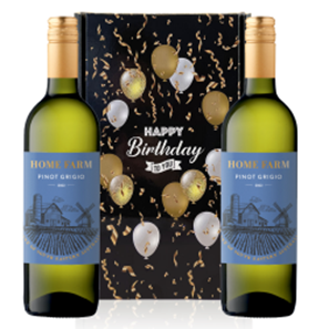 Buy The Home Farm Pinot Grigio 75cl White Wine Happy Birthday Wine Duo Gift Box (2x75cl)