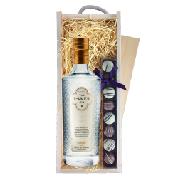 Buy The Lakes Gin 70cl & Truffles, Wooden Box
