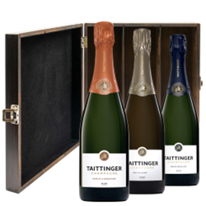 Buy The Taittinger Cru Collection Trio Elm Wood Gift Boxed