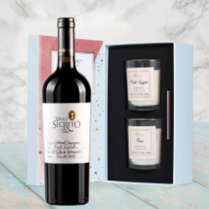 Buy Valle Secreto First Edition Cabernet Sauvignon 75cl Red Wine With Love Body & Earth 2 Scented Candle Gift Box