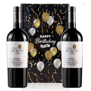 Buy Valle Secreto First Edition Carmenere 75cl Red Wine Happy Birthday Wine Duo Gift Box (2x75cl)