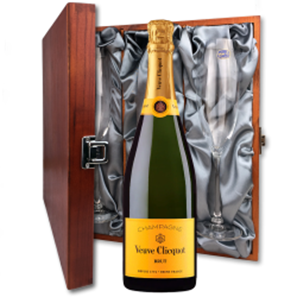 Buy Veuve Clicquot Brut Yellow Label Champagne 75cl And Flutes In Luxury Presentation Box