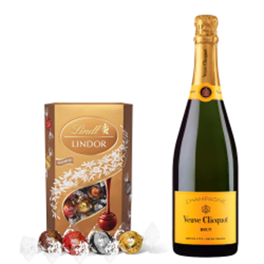 Buy Veuve Clicquot Brut Yellow Label Champagne 75cl With Lindt Lindor Assorted Truffles 200g