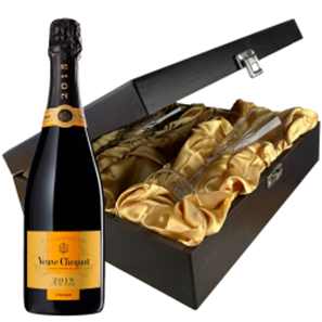 Buy Veuve Clicquot Vintage 2015 Champagne 75cl And Flutes In Luxury Presentation Box