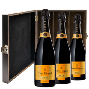 Buy Veuve Clicquot Vintage 2015 Champagne 75cl Trio Elm Wood Gift Boxed