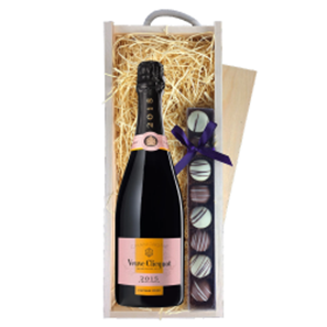 Buy Veuve Clicquot, Vintage Rose, 2015 & Truffles, Wooden Box