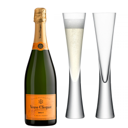 Buy & Send Veuve Clicquot Yellow Label Brut 75cl with LSA Moya Flutes