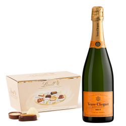 Buy & Send Veuve Clicquot Yellow Label Brut 75cl With Selection Of Milk, White And Dark Belgian Chocolates 460g