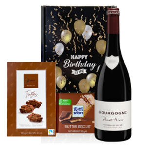 Buy Vignerons de Bel Air Bourgogne Pinot Noir 75cl And Chocolates Happy Birthday Gift Box