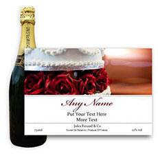 Buy Personalised Champagne - Wedding Cake Label