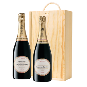 Buy Wooden Box Champagne Duo of Laurent Perrier La Cuvee, NV, 75cl Gift Sets (2x75cl)