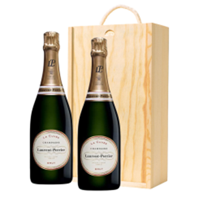 Buy Wooden Box Champagne Duo of Laurent Perrier La Cuvee, NV, 75cl Gift Sets (2x75cl)