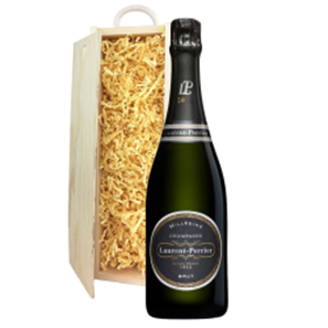 Buy Wooden Sliding Lid Gift Box With Laurent Perrier Brut, Millesime, Vintage 2012
