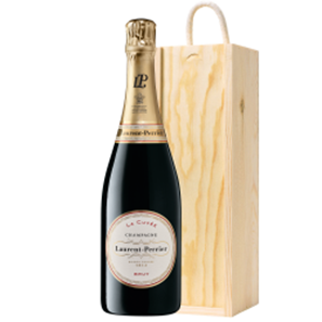 Buy Pine Wooden Gift Box With Laurent Perrier La Cuvee, NV, 75cl
