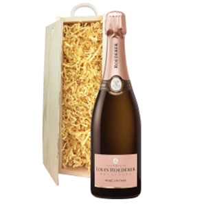Buy Wooden Sliding Lid Gift Box With Louis Roederer Vintage Rose, 2016