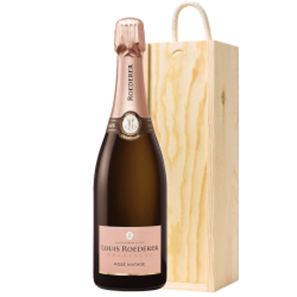 Buy Pine Wooden Gift Box With Louis Roederer Vintage Rose, 2017
