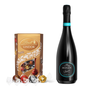 Buy Zonin Prosecco Cuvee DOC 1821 With Lindt Lindor Assorted Truffles 200g